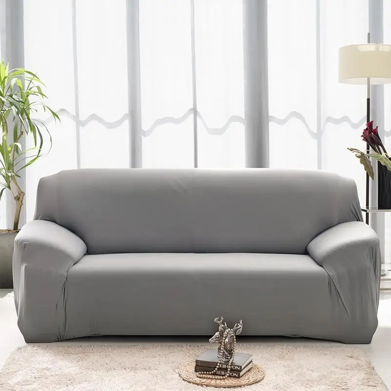 

47 Sofa Cover Solid Stretch L shape Armchair Couch Covers Slipcover Single Double Three Seater Sofa Covers for living Room