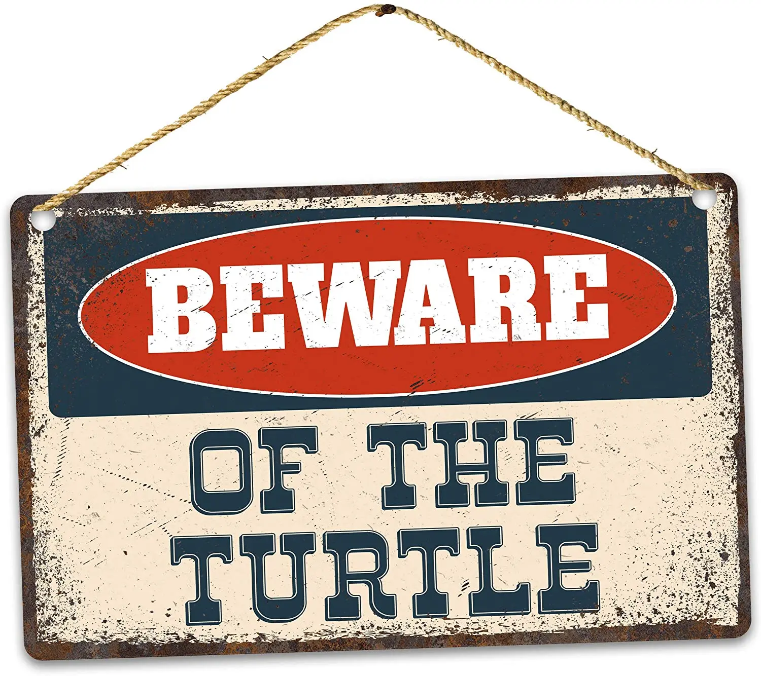 

Diuangfoong Funny Beware of Turtle Metal Sign, Rustic Retro Weathered Distressed Plaque, Metal Idea 12 x 8 inches
