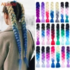 Alileader Jumbo Bradis Yaki jumbo, плетеные волосы, искусственные волосы радужной расцветки