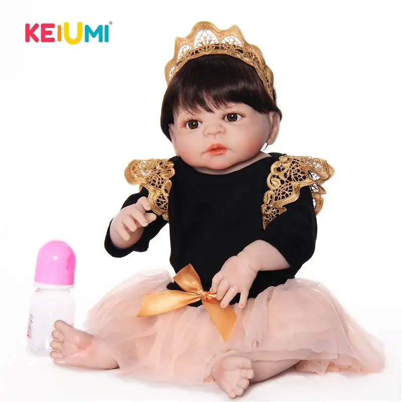 KEIUMI Reborn Baby Dolls 23 дюйма полностью силиконовый винил ручная работа новорожденная