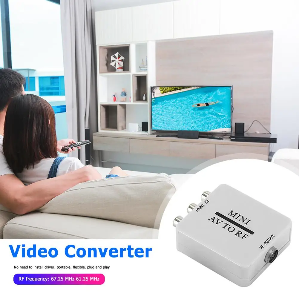 Мини-видеоадаптер HD RCA AV CVSB к RF с поддержкой 67 25/61 25 МГц переключатель ТВ системы DVI