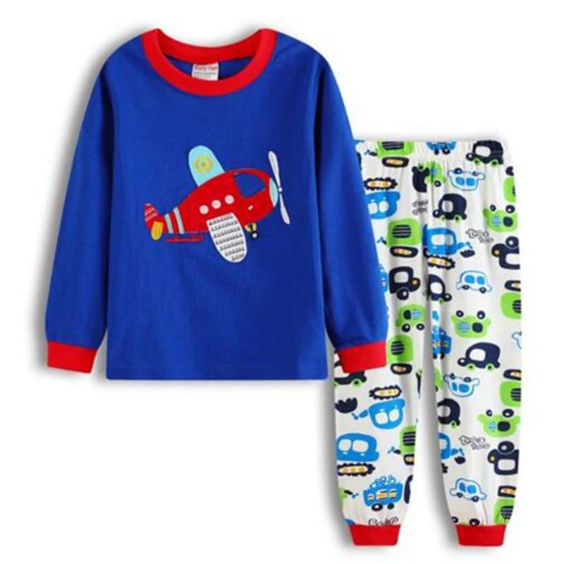 

Newest Cartoon Baby Boys Pyjamas Sets Children Pajamas Kids Sleepwear Blue Toddler Nightgown 2-7 Home Clothing Sleep Suit P12