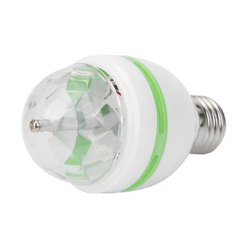 E27 RGB светодиодный светильник 3 Вт вращающийся кристалл маленький магический шар