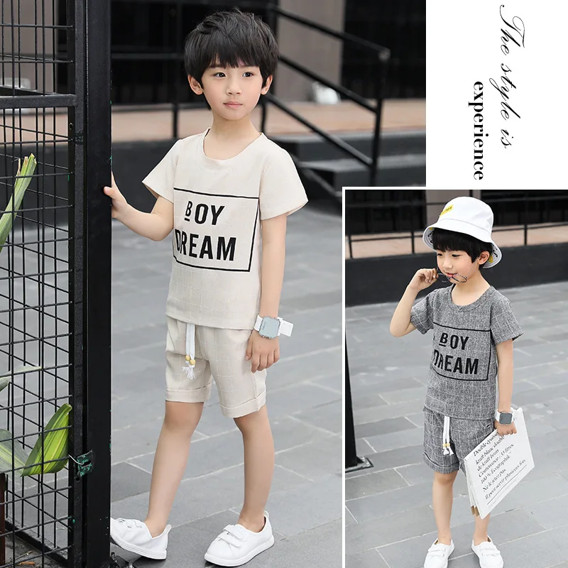 

Kids Sets Boys Summer New Children Short Sleeved T Shirt +pant Two Sets of Children's Sport Suit 5-14 Ages Clothing 10 12 Year