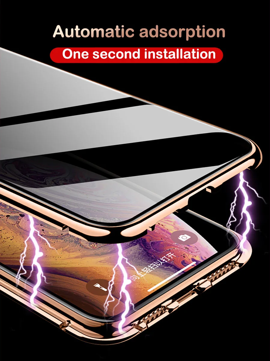 IPhone 1112 Pro XSMax X XR анти пип закаленное стекло Магнитная металлическая адсорбционная