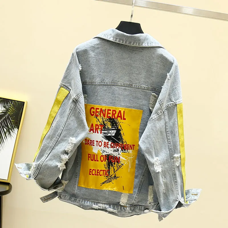 

Student All-match Denim Jacket Female Port Style New Korean Version Of BF Harajuku Loose Spring And Autumn All-match Couple Jack
