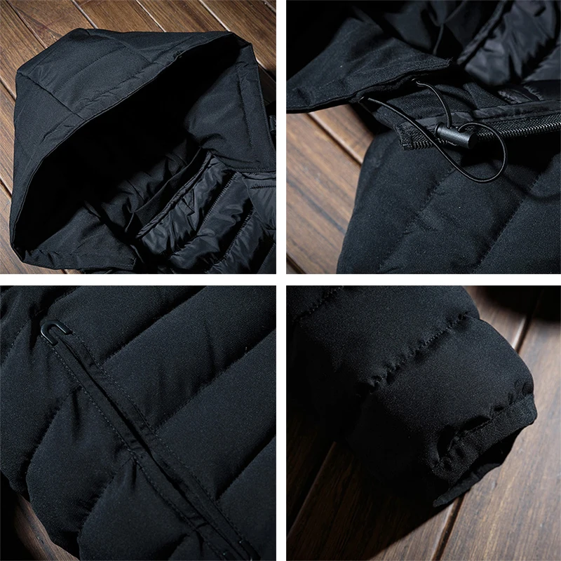 9XL черная хлопковая куртка для мужчин зима осень мужская повседневная классическая теплая Толстая однотонная парка на молнии ветровка пальто мешковатое