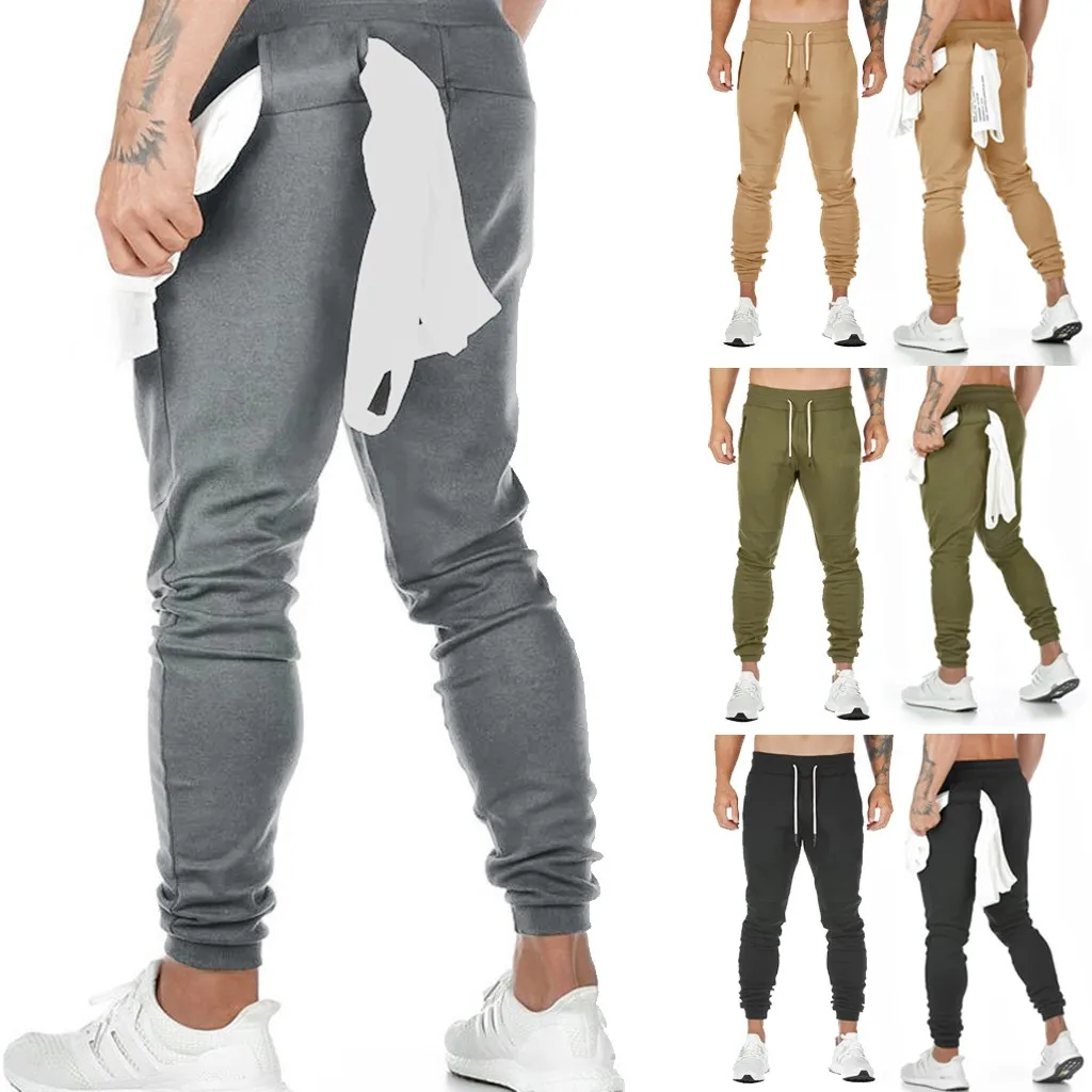 

Vogue Multifunction Mens Outdoor Sport Fitness Long Pants Slim Fit Pants Causal Trousers Full Length Jogger Breathable Pants
