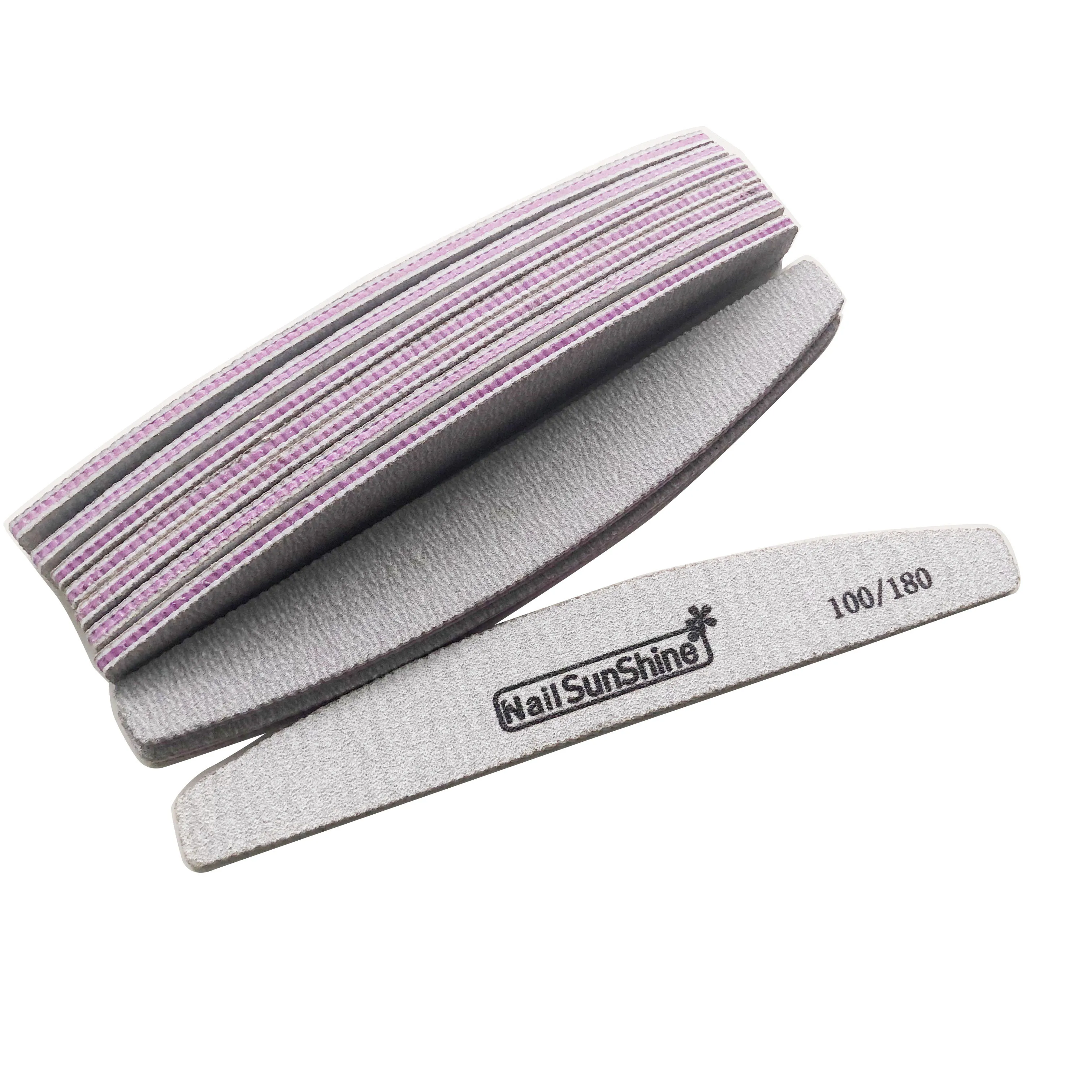 

Пилка для ногтей полулунная, 10 шт./лот, пилка для ногтей zebra 100/180, пилка для ногтей акриловая для маникюра