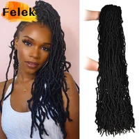 faux loc crochet hair curly synthetic dreadlocks soft messy boho ombre braiding hair extension natural goddess nu locs 36 felek