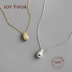 Женское Ожерелье из стерлингового серебра 925 пробы, темпераментный простая Капля воды с подвеской, ожерелье с цепочкой, чокер