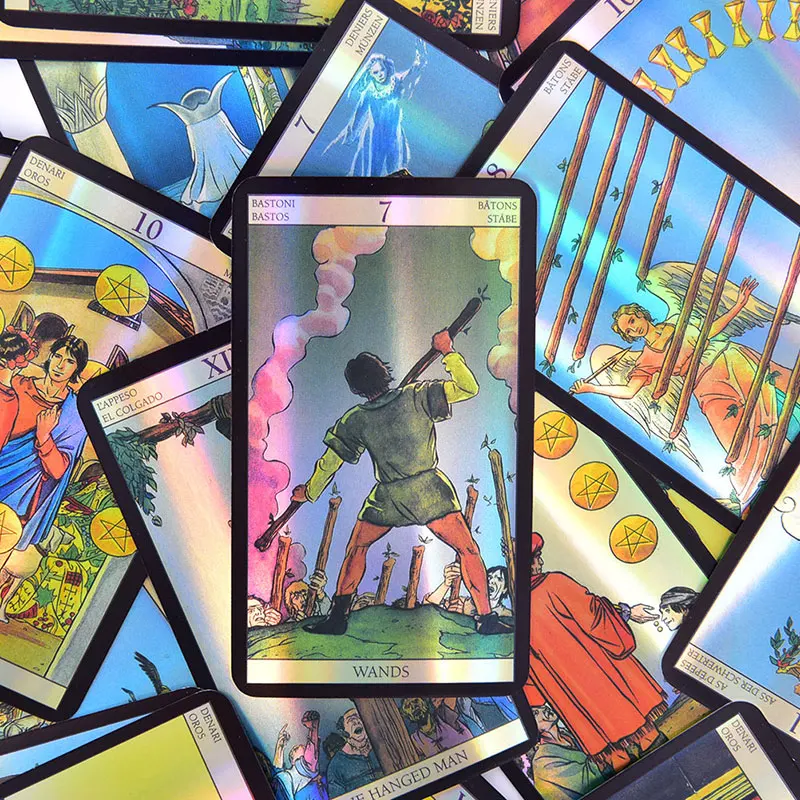 

Waite Tarot Cards Divination Fate Holographic Tarot Card Board Games Accessories Fate Tarot card Game Board Game For Girls