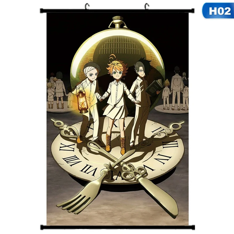 

20*30cm The Promised Neverland Canvas Pictures Home Decoration Paintings Poster Prints Wall Art Living Room Dropshipping NEW