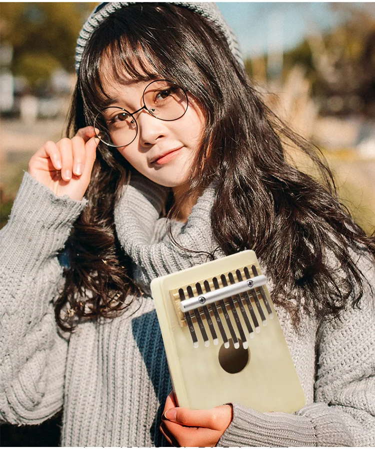 10/17 ключей калимба большой палец пианино из красного дерева тела музыкальный