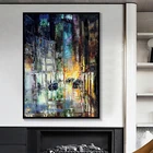 Абстрактные городские картины на холсте Citysacape At Night, плакаты и принты, настенные картины для гостиной, украшение для дома