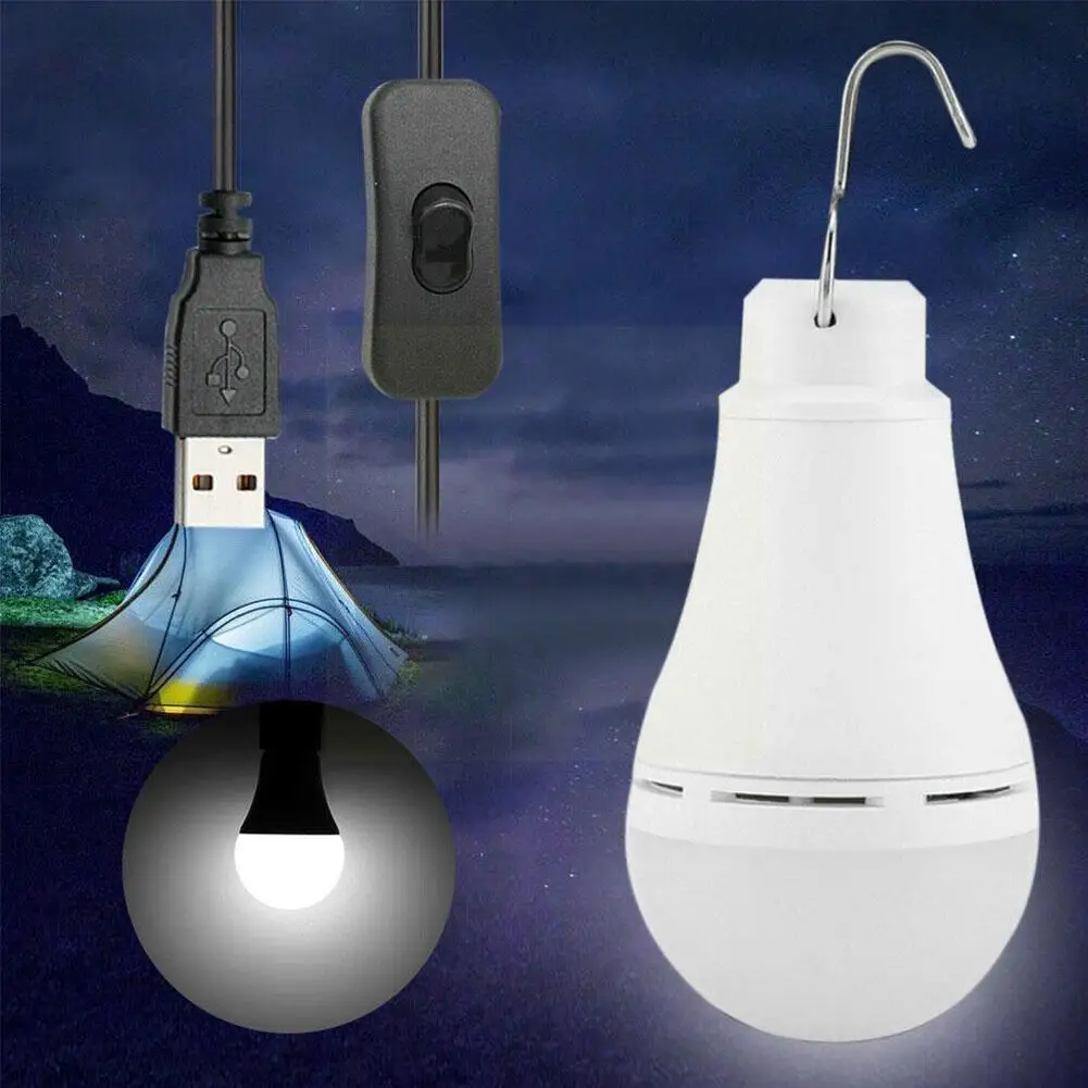 

Portable Outdoor Camping Lights Led Bulb Lamp 5w Camping To Outdoor Bulb Lamp Lighting Use Convenient Switch Usb Lamp S8n1