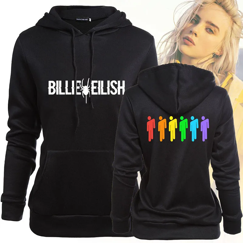 2020 Новинка Billie Eilish черные зеленые толстовки Горячая распродажа Повседневная