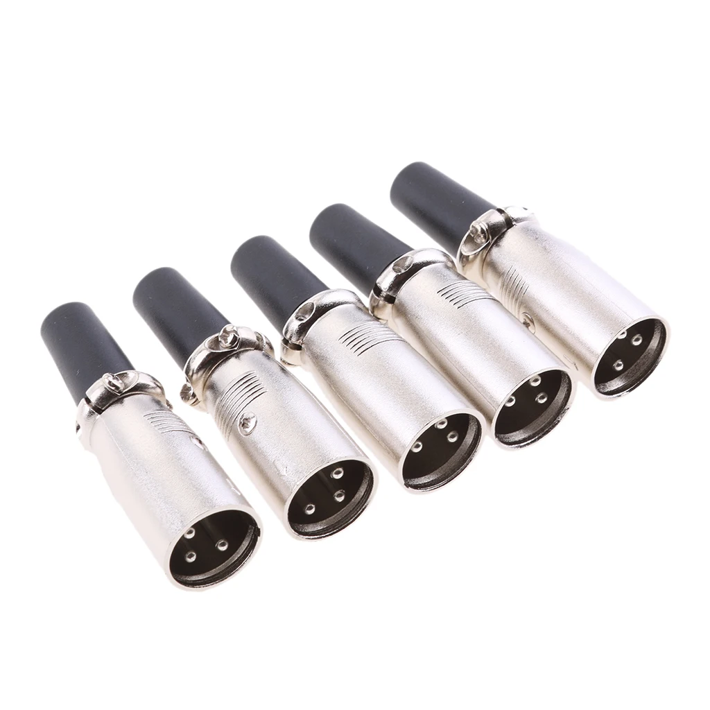 5X XLR 3 контактный Штекерный разъем для микрофона аудиоразъем микрофона|Детали и