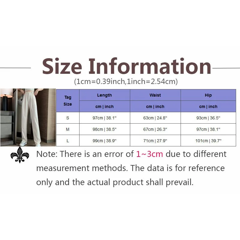

Women Straight Pants Fashion Wild Solid Color High Waist Suit Pants Loose Comfy Thin Button Trousers New