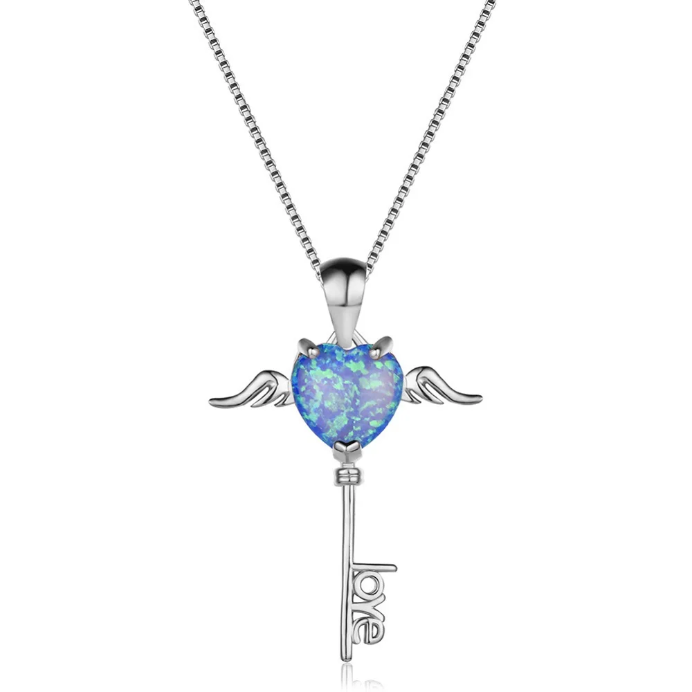 

Hot Selling Exquisite Love Heart Key Pendant Necklaces For Women Best Gifts