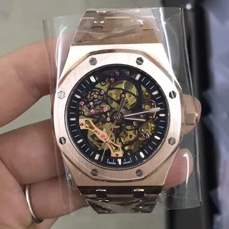 2020 Элитный бренд автоматические механические часы из белого золота с Для мужчин