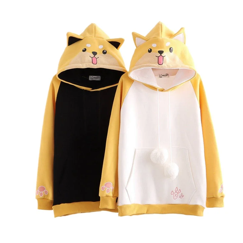 2022 New Kawaii Japan Style Hoodies Women Hooded Straight Sweatshirt Femme Harajuku Patchwork Cute Pullover 23803