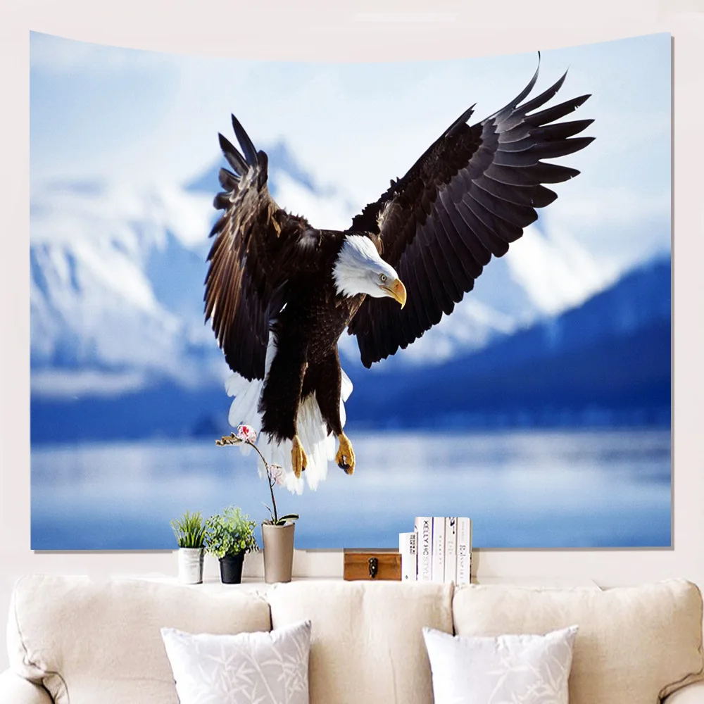 Ткань полиэстер с принтом на стене рисунком орла 3D печатных Гостиная Украшения в