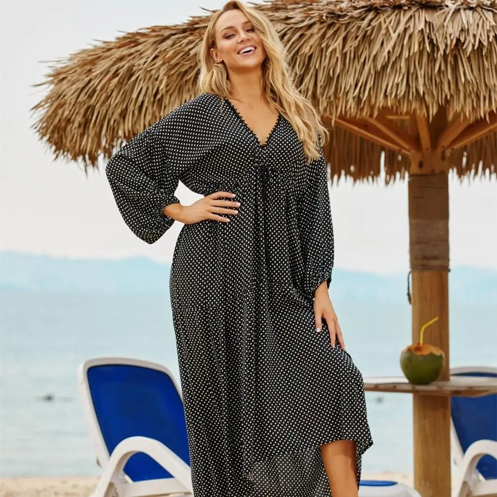 Длинное пляжное шифоновое платье пикантная Пляжная накидка купальный костюм