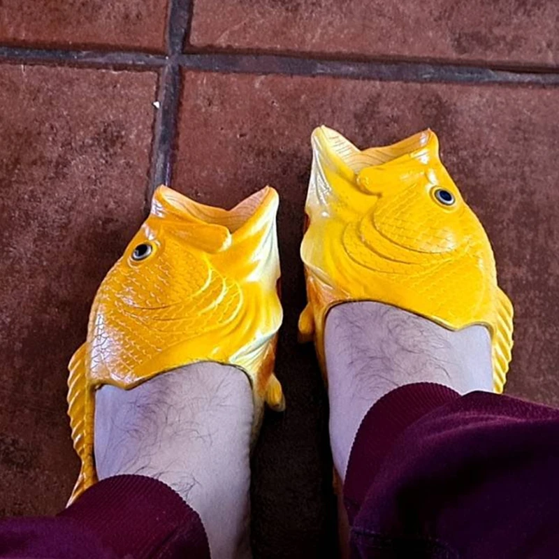 

Funny Slippers Man Footwear Family House Shoes Men Large Size 24-45 Summer Beach Slippers Boys Unisex Fish Slippers Men 2020