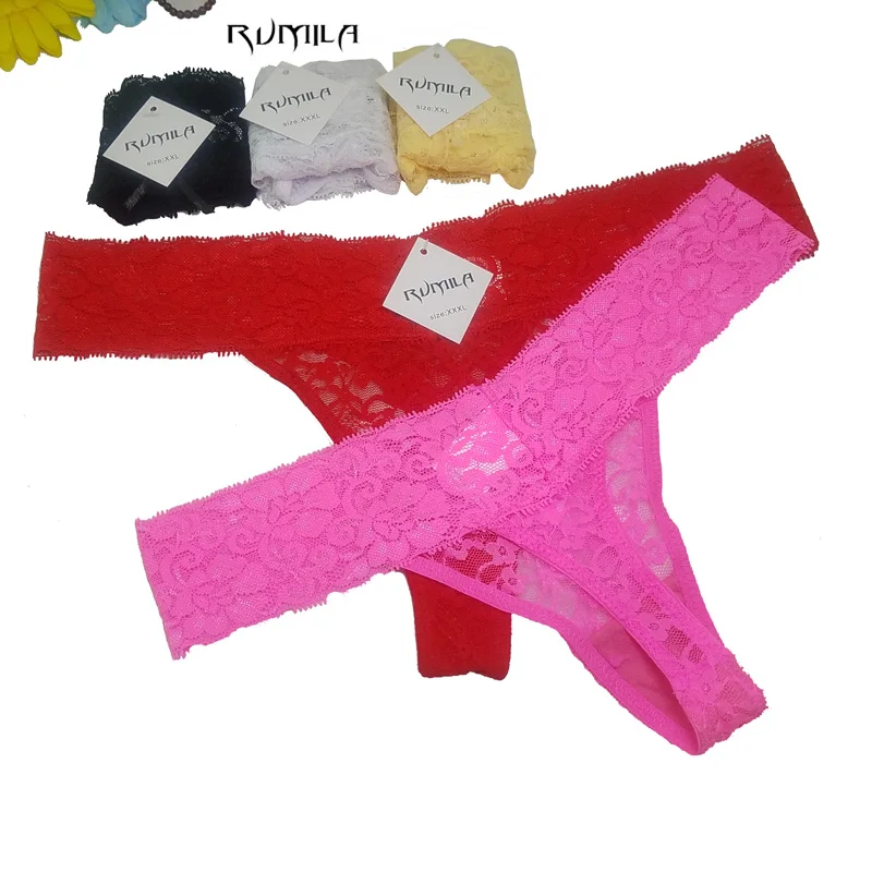 XXXL сексуальные кружевные Хлопковые женские стринги нижнее белье трусы для