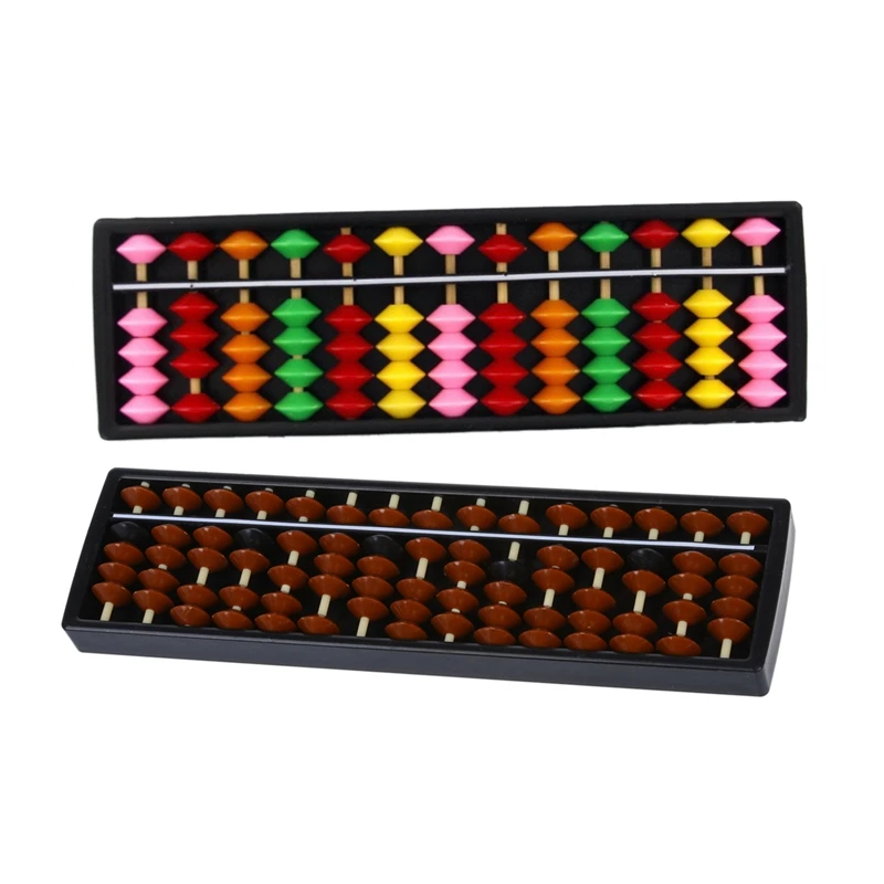 2 шт. портативный пластиковый Абакус арифметический расчетный инструмент 13 цифр