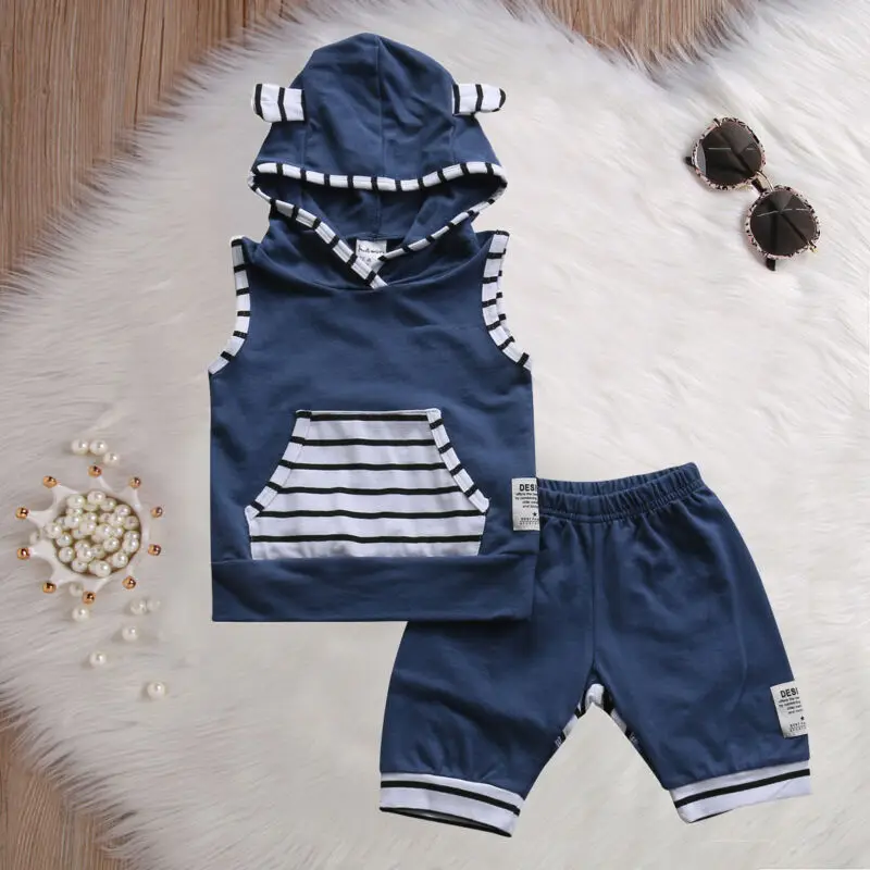 

Toddler Boys Girls Clothes Cotton Sleeveless Patchwork Lovely Fashion Tops Jumpsuit Summer Outfits Set