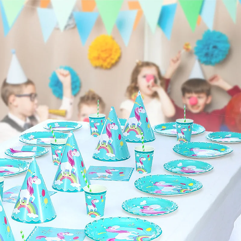Милый Единорог вечерние набор детского дня рождения украшения детский любимый