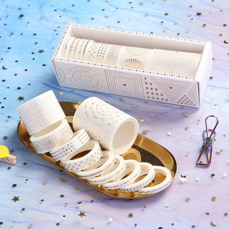 Лента Washi 10 шт./компл. милая лента для горячего тиснения kawaii klebeband скрапбукинга fita