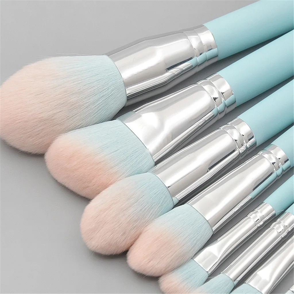 12 шт. Светло-Голубые Деревянные кисти для макияжа набор тональной пудры румяна