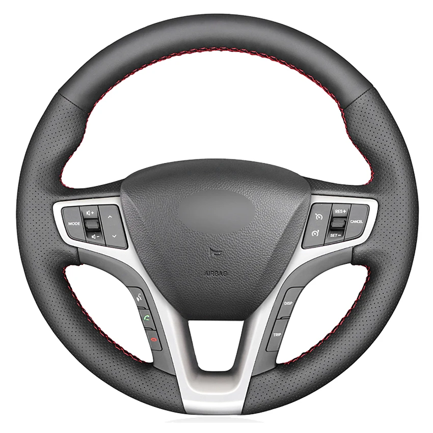 

Черный чехол из натуральной кожи с ручной строчкой для Hyundai I40 2011-2019