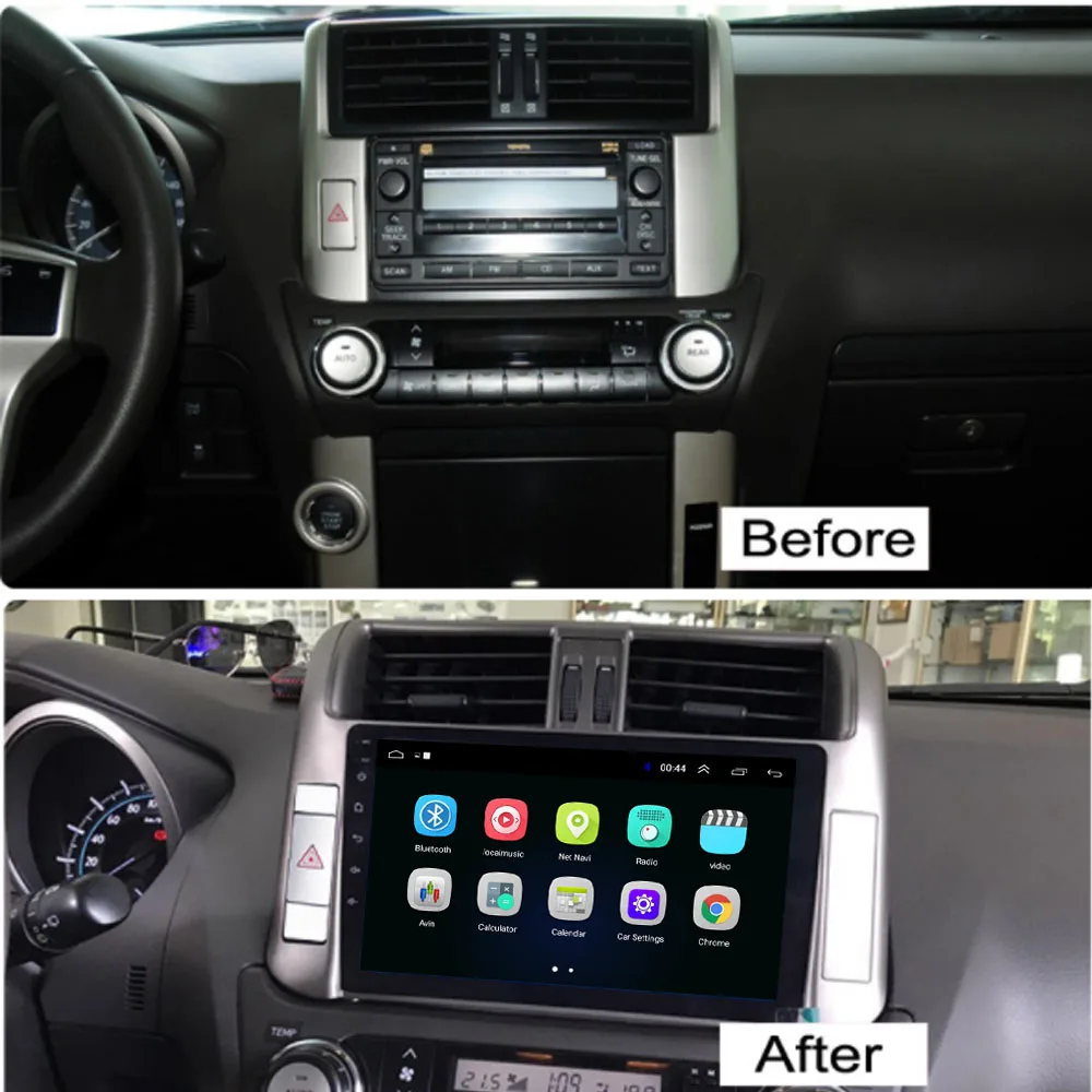 quad core Android 8.1 Fit TOYOTA PRADO 2010 2011 2012 2013 Multimedia Stereo Car DVD Player Navigation GPS Radio | Автомобили и