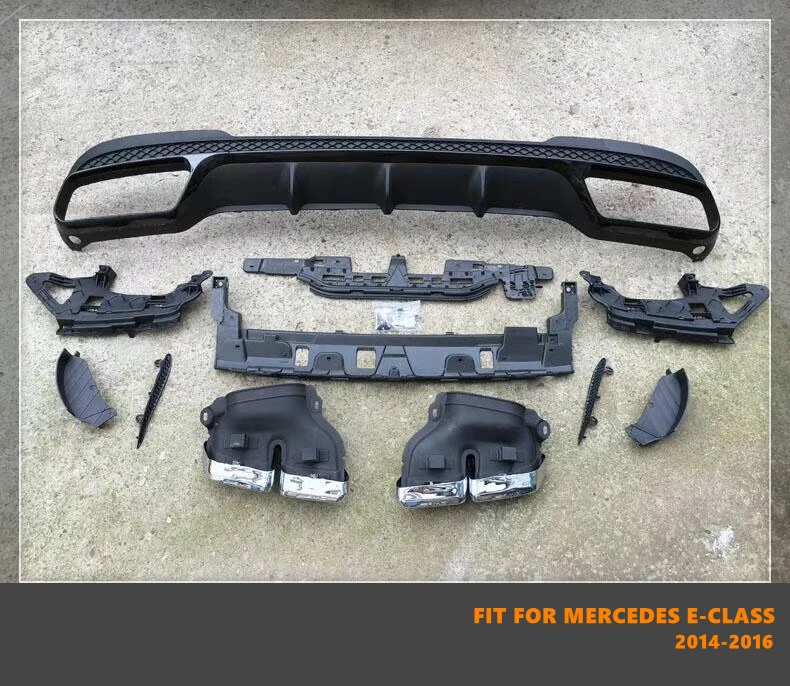 Диффузор для заднего бампера с выхлопными трубами подходит Mercedes Benz E-Class W212 AMG