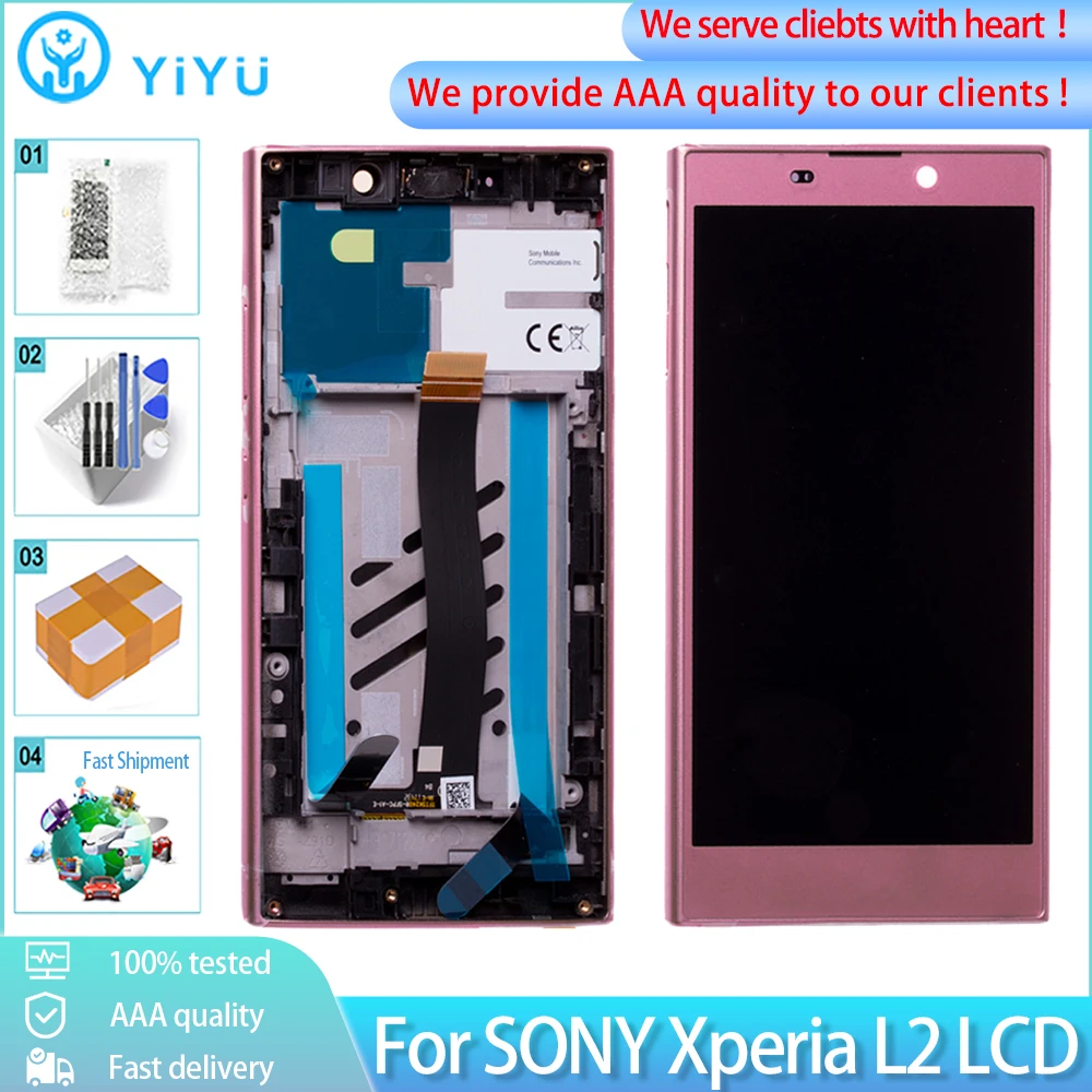 ЖК дисплей 5 &quotдля Sony Xperia L2 H3311 H3321 H4311 H4331 сенсорный экран в сборе сменный с рамкой