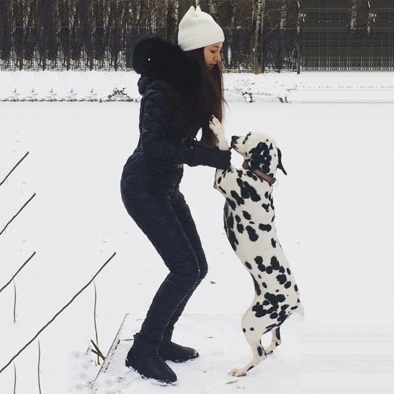 Зимние меховые однотонные комбинезоны с капюшоном Женская парка подкладкой