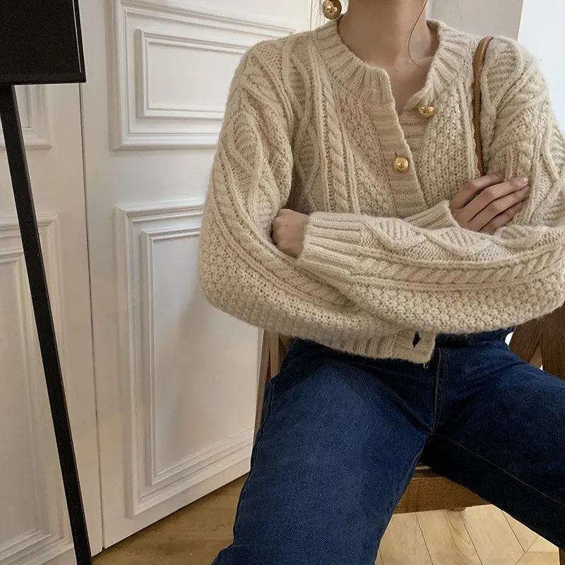 HziriP мягкие простые плотные крученые новые кардиганы ленивый стиль шикарные