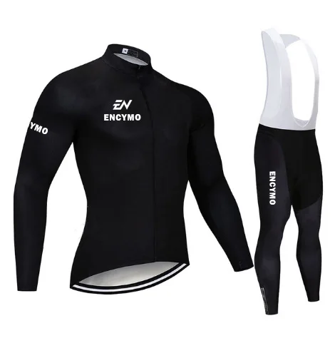 

Pro Team Long Sleeve Cycling Jersey Set Bib Pants Ropa Ciclismo Bicycle Clothing MTB Bike Jersey Uniform Men Clothes ENCYMO
