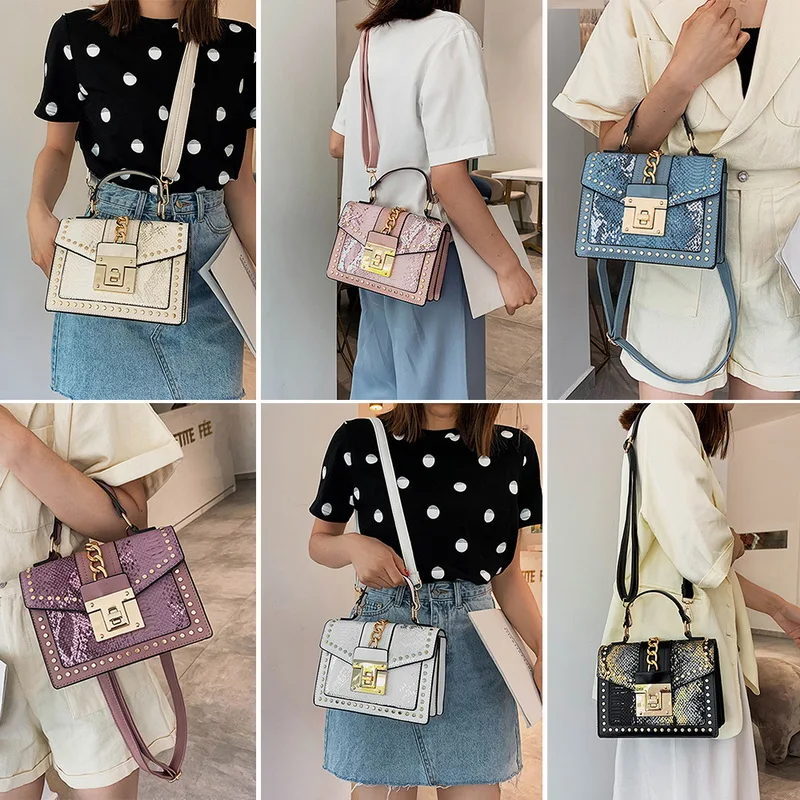 Сумка кросс боди Женская из экокожи Модный маленький саквояж на плечо с откидной