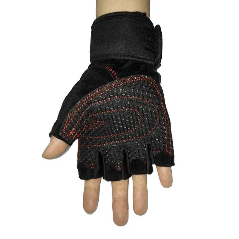 Спортивный зал перчатки Half Finger дышащие тяжелая атлетика фитнес гантели мужчины