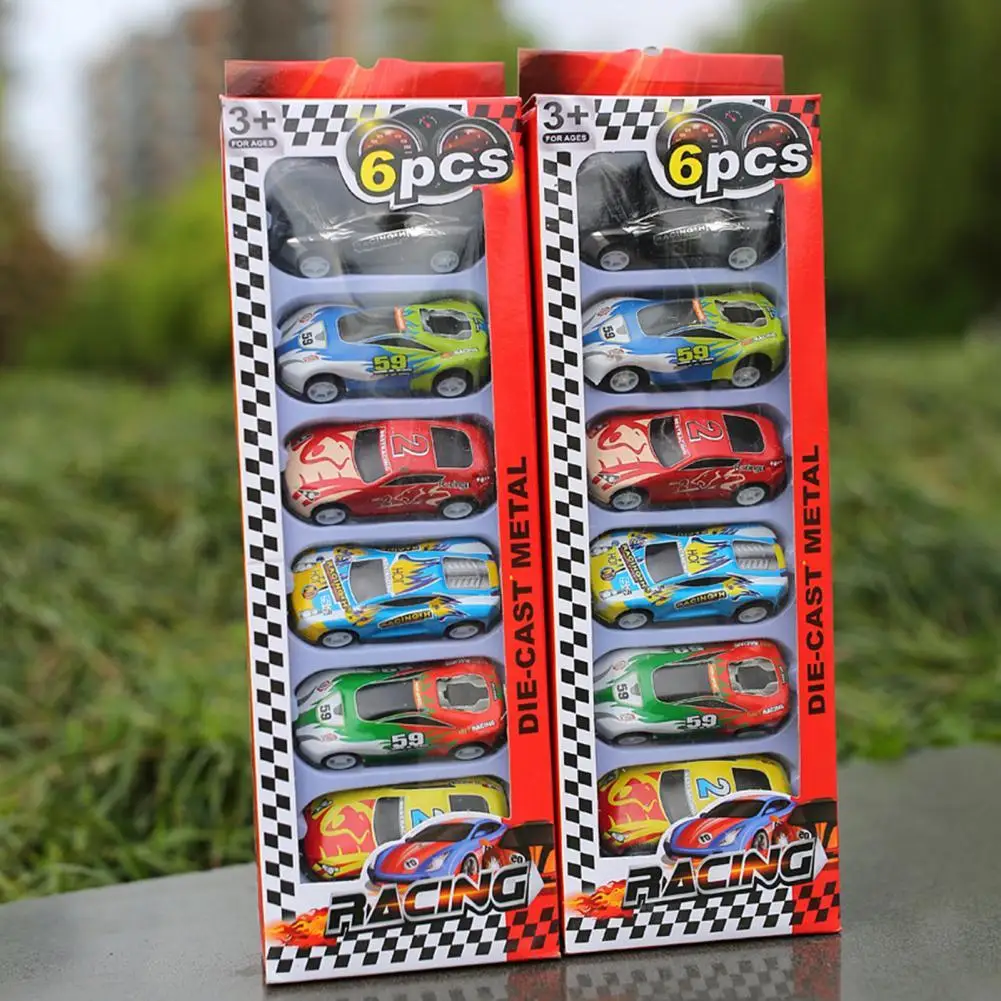 

6 шт., детский игрушечный автомобиль из металлического сплава