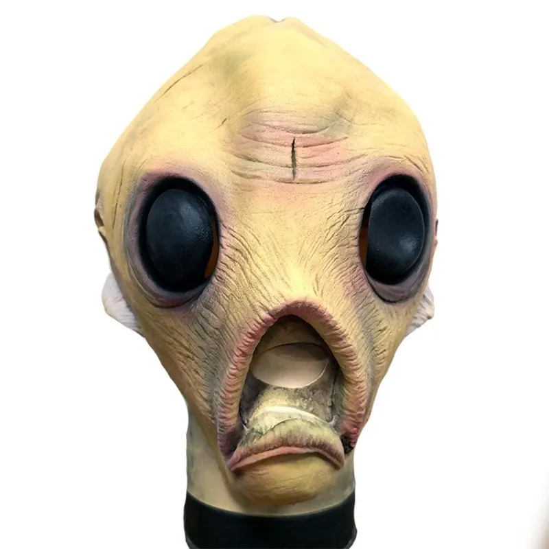 Лидер продаж 1 шт. латексная маска инопланетянина дышащая на все лицо для