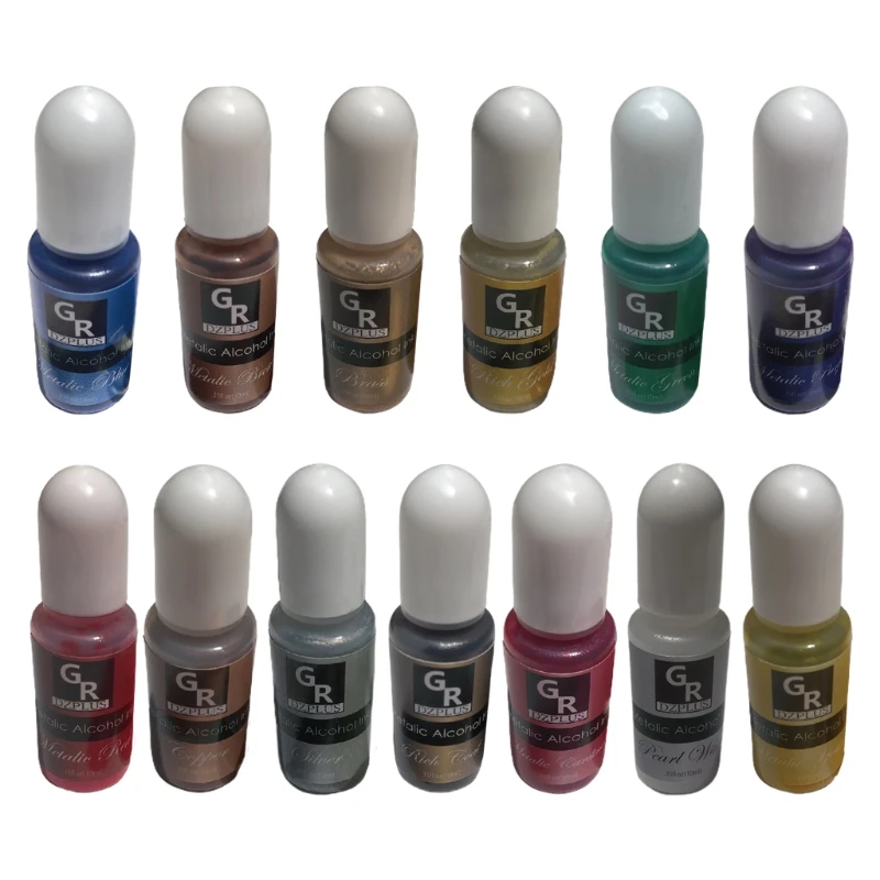 

R2LE Metallic Pigment UV DIY Resin Dye Alcohol-Based Ink Concentrated Paint Colorant