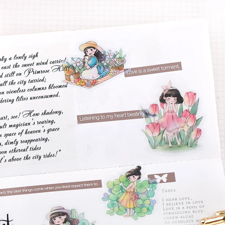 Наклейки бумажные для девочек-подростков поделок и скрапбукинга 15 шт.