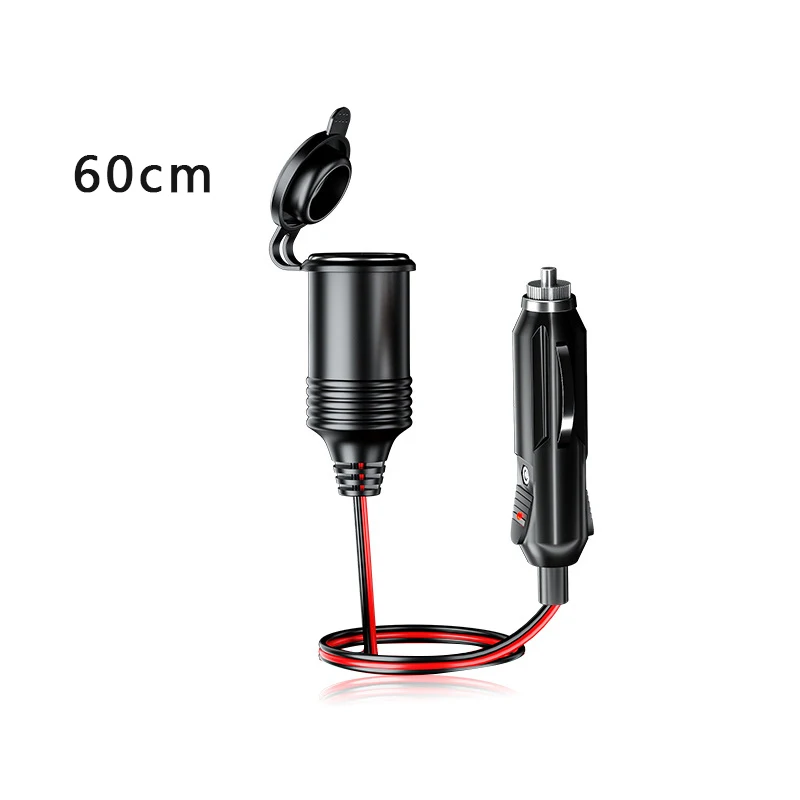 

60cm Car 12V Cigarette Lighter Extension Cable Extension Cable Cable Waterproof Car DC Power Plug Male And Female Socket Adapter