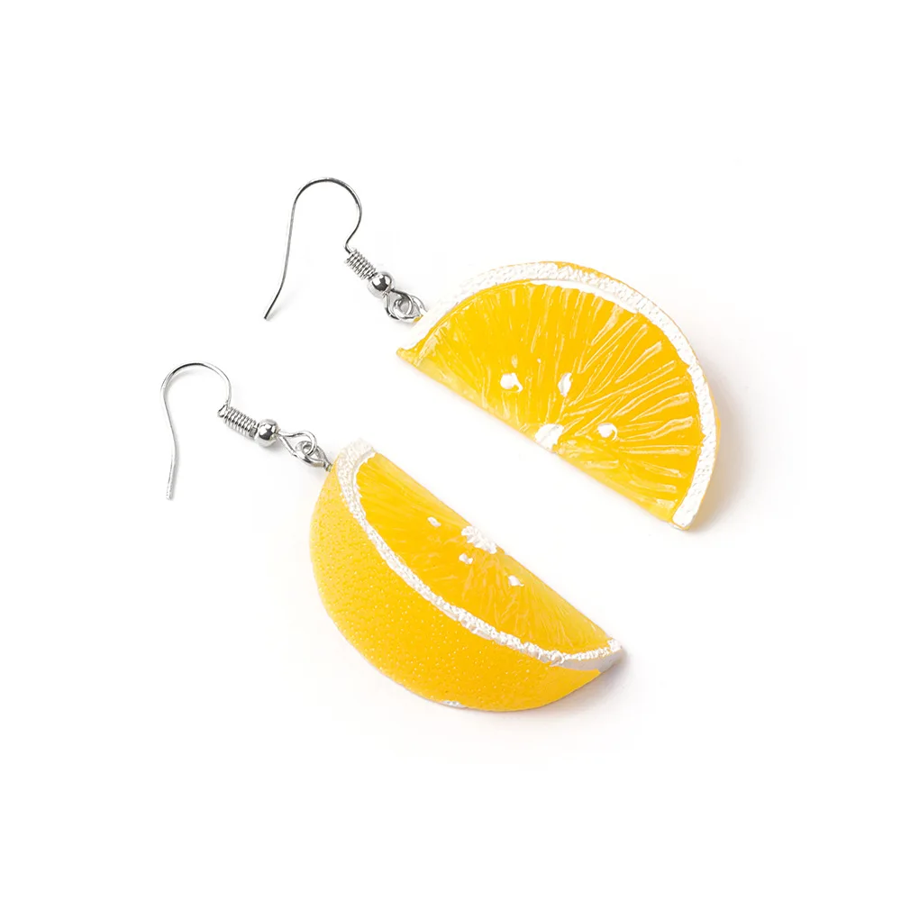 

Fashion Lemon Orange Earrings Resin Stereo Long Dangle Earring Summer Fruit Jewelry for Girls Woman Gifts Lemon Orange Earrings